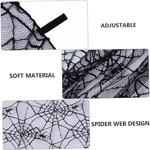 Vista 5 de MUCKLILY 2pcs Children's Spider Web Cape Halloween Child Costume Halloween Costume Cape Gothic Spiderweb Cape