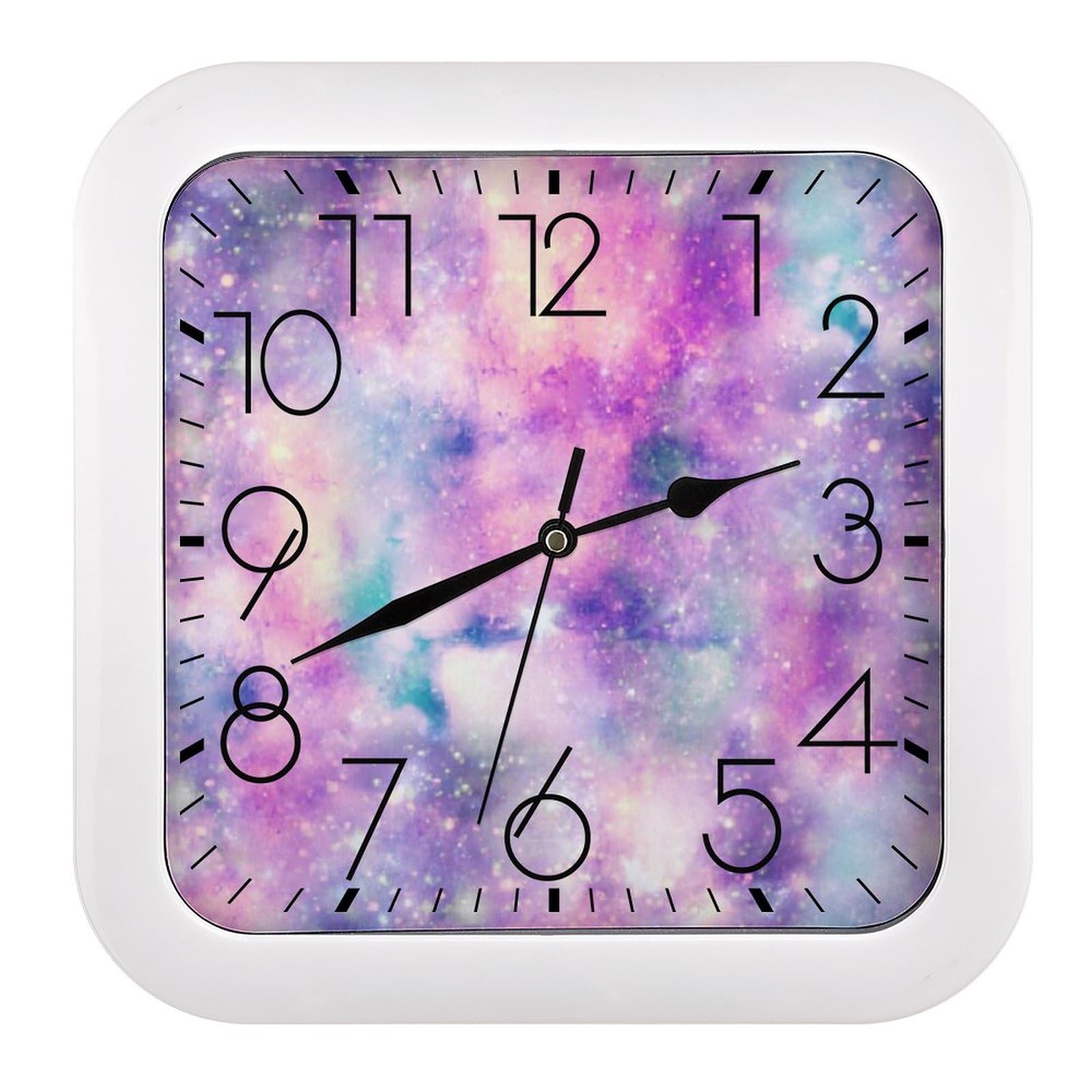 Amazon.co.jp: 綺麗な 紫の 星空 掛け時計 置き時計 正方形