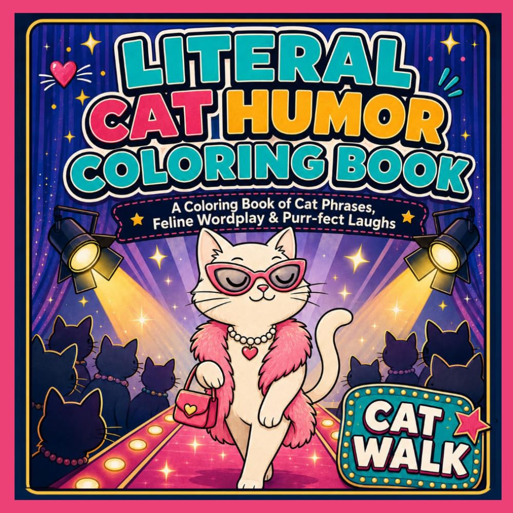 Literal Cat Humor Coloring Book: Funny Cat Phrases, Feline Wordplay and Purr-fect Laughs for Cat Lovers