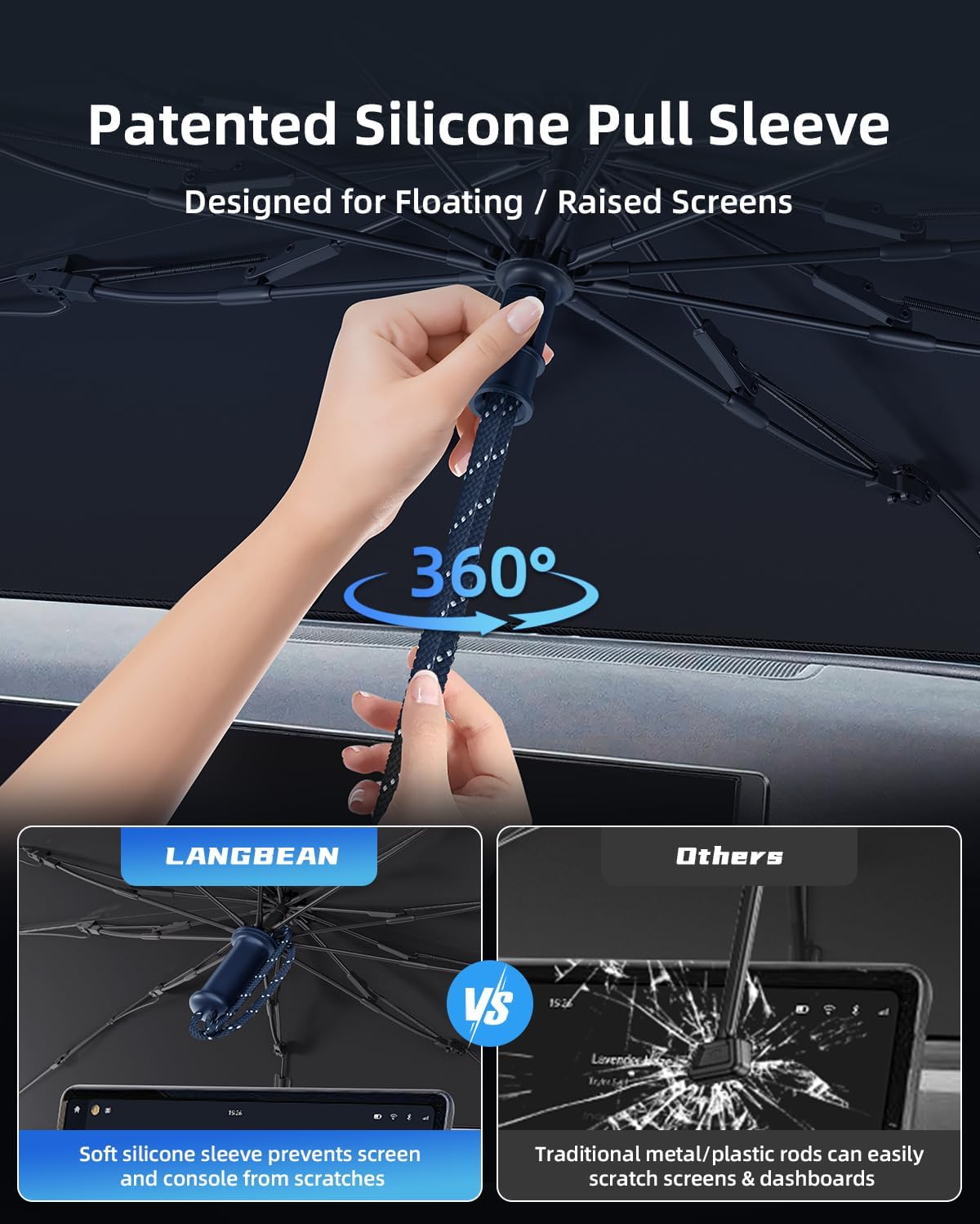 [2026 Upgrade] Windshield Sun Shade Cover for Honda Passport 2026 2025-2019 - Front Window Shades Umbrella for Windshield Sun Visor Protector, Foldable Sunshades Block UV Cooler Car Accessories