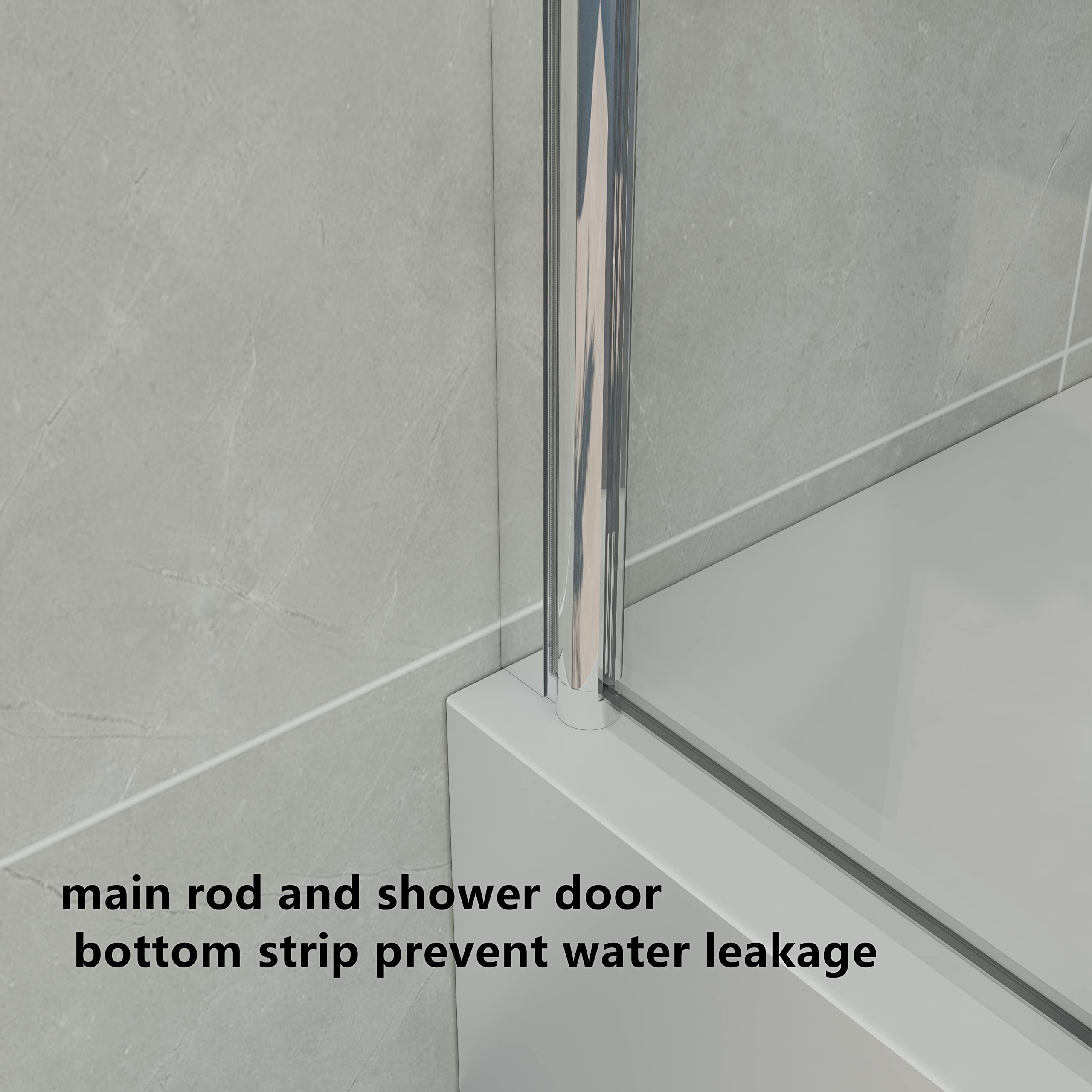 36*55 Inch Bathtub Shower Flameless Glass Door,Bathroom Door with