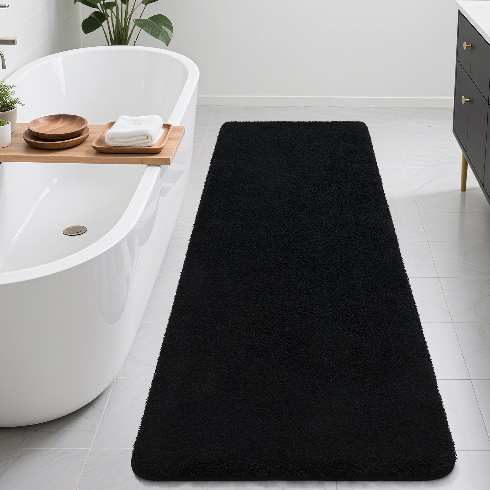 Bathroom Runner Rugs 60x24 Extra Soft and Absorbent Bath Mats Non-Slip Shaggy Long Bath Rug for Bathroom Floor