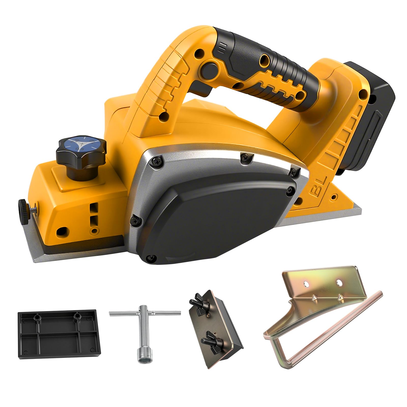Cepilladora de mano inalámbrica para batería Dewalt de 18 V y 20 V, cepilladora eléctrica de madera sin escobillas de 15000 rpm, ancho de corte de 82 mm, profundidad de corte de 0 a 2 mm, cepilladora