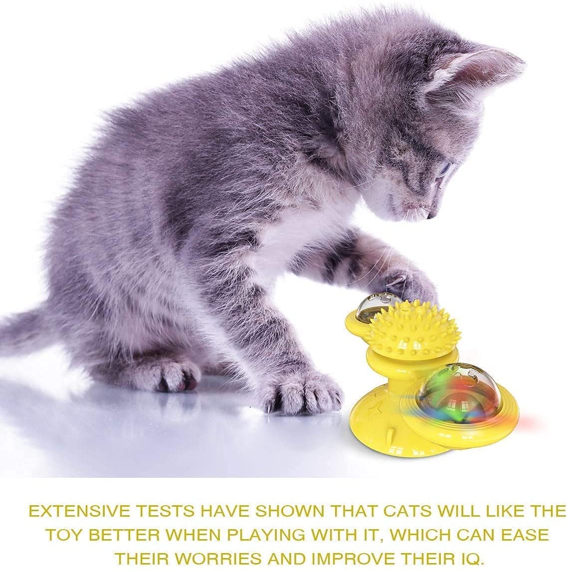 myps Turntable Teasing Interactive Chew Toy Windmill Cat Toy with LED Catnip Ball Funny Kitten Toys Turntable Massage Scratching Tickle Toy with Suction Cup (B09KRYW3PK) Amazon Price History, Amazon Price Tracker