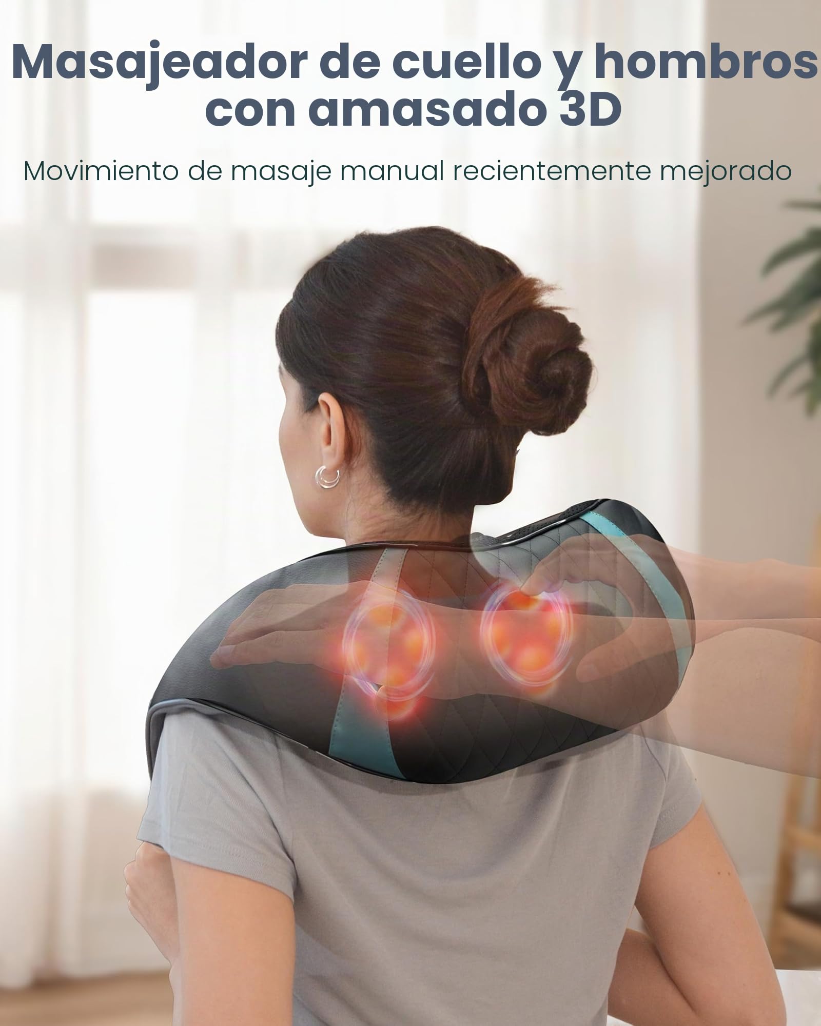 COMFIER Masajeador Cervical y Espalda Inalámbrico con Shiatsu y Calor, Masajeador Cervical Profundo 3D, Alivia el Cuello, la Espalda y la Columna Lumbar, Regalo para Mujeres y Hombres