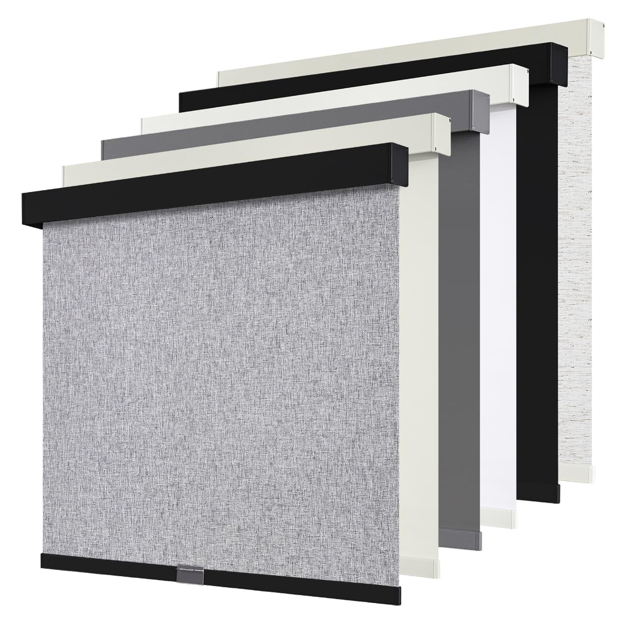 SUNOFF Cordless Blackout Roller Shades Blinds,26" W x 72" H,Heather Grey — image 1