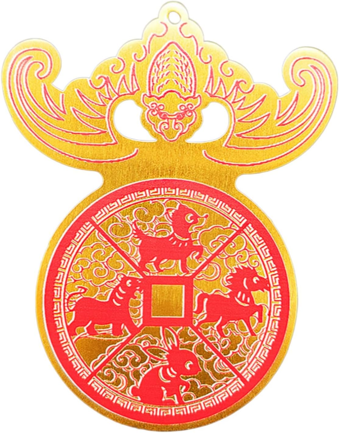 纯黄铜三合六合铜牌 Feng Shui Good Amulet 男女鼠牛羊猴鸡龙蛇兔马猪狗十二生肖摆件 fengshui Chinese Tassel Ornaments-1639