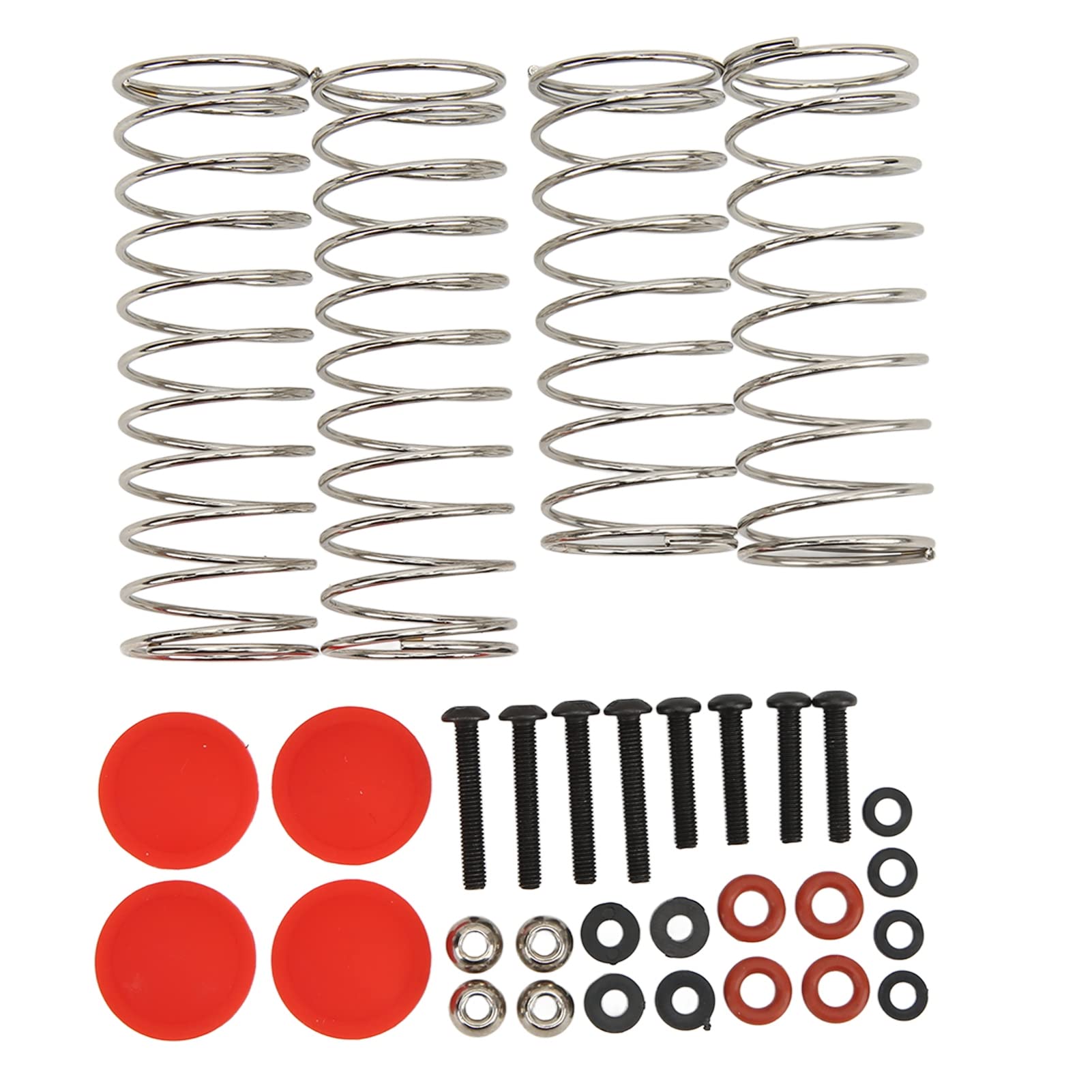 Juego de amortiguadores RC de aleación de aluminio de alto rendimiento para 1/10 RC Car suspensión delantera y trasera (rojo)