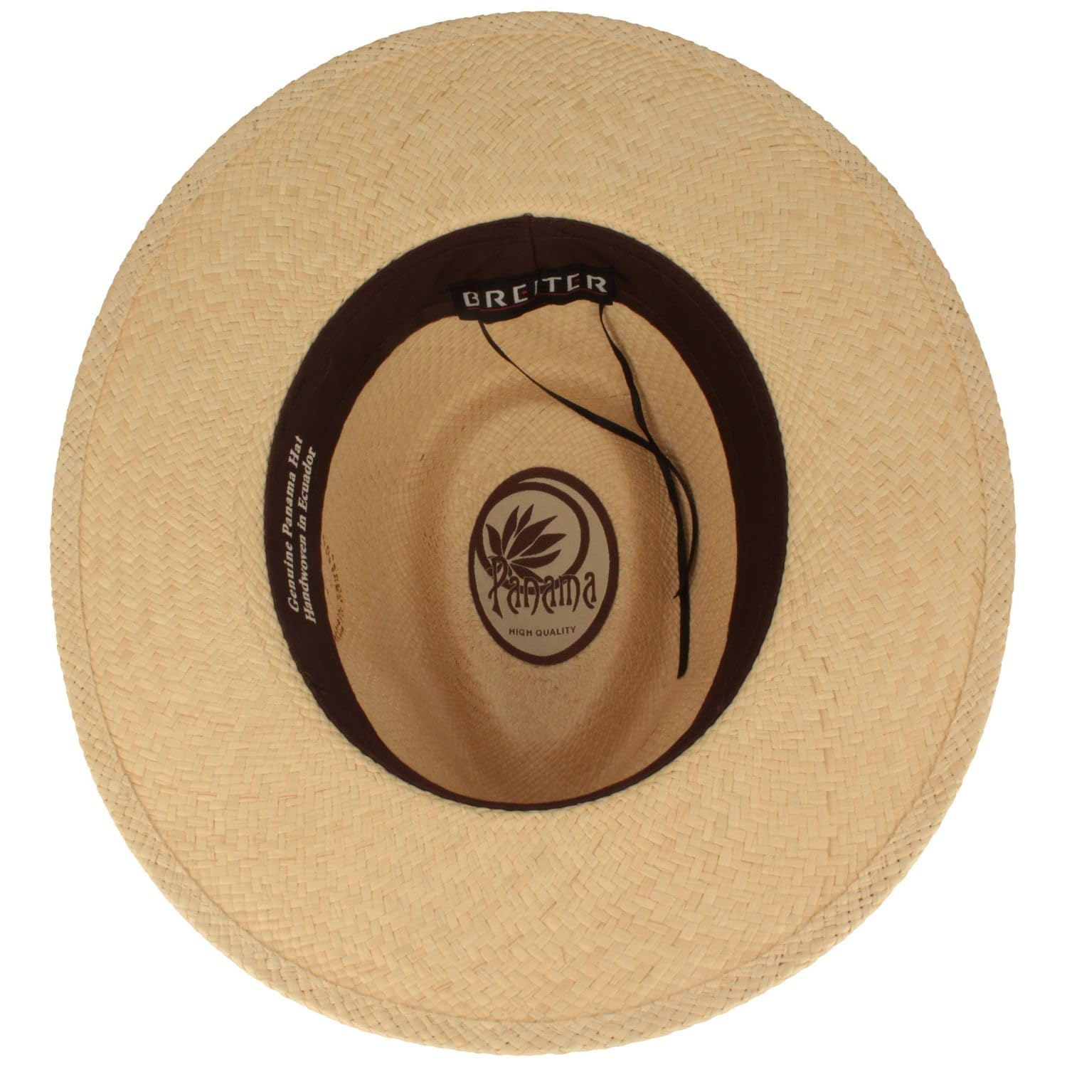 Breiter Sombrero de Panamá Original de Paja Sombrero de Verano Tejido a Mano con Protección UV 50 + Protección contra Roturas