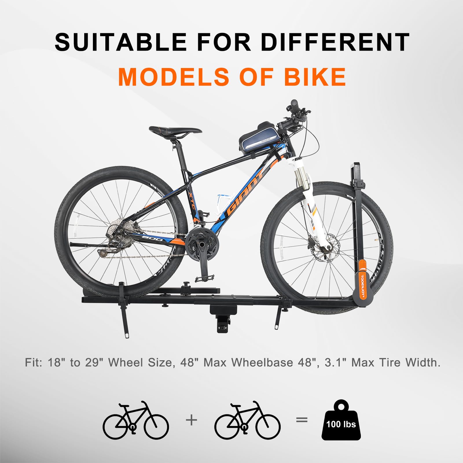 Suporte Bicicleta TOOENJOY - Plataforma Dobrável Para Engate 5cm