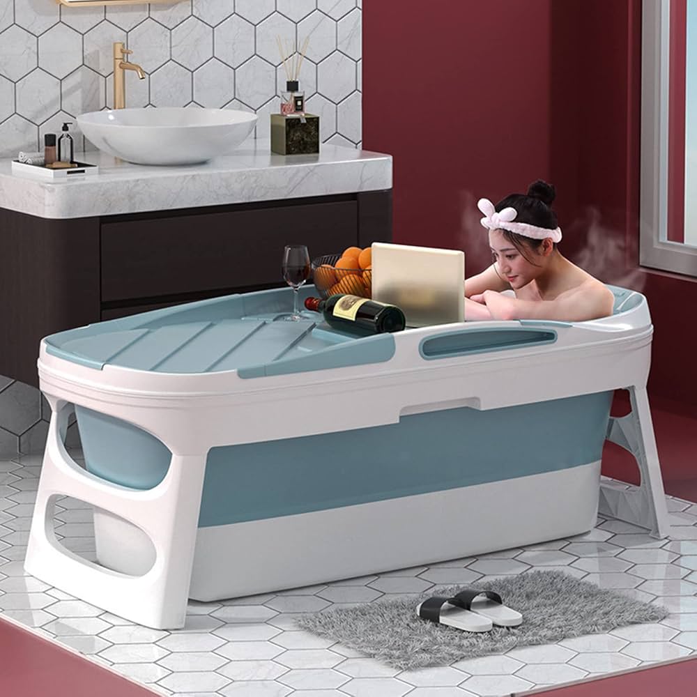 Amazon | ポータブルバスタブ 折りたたみ浴槽 折り畳み式 バスタブ 持  