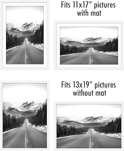 Vista 709 de Americanflat Portarretratos de 8 x 12 pulgadas con plexiglás pulido, juego de 2 portarretratos de 6 x 8 pulgadas con paspartú o para fotos de 8 x 12