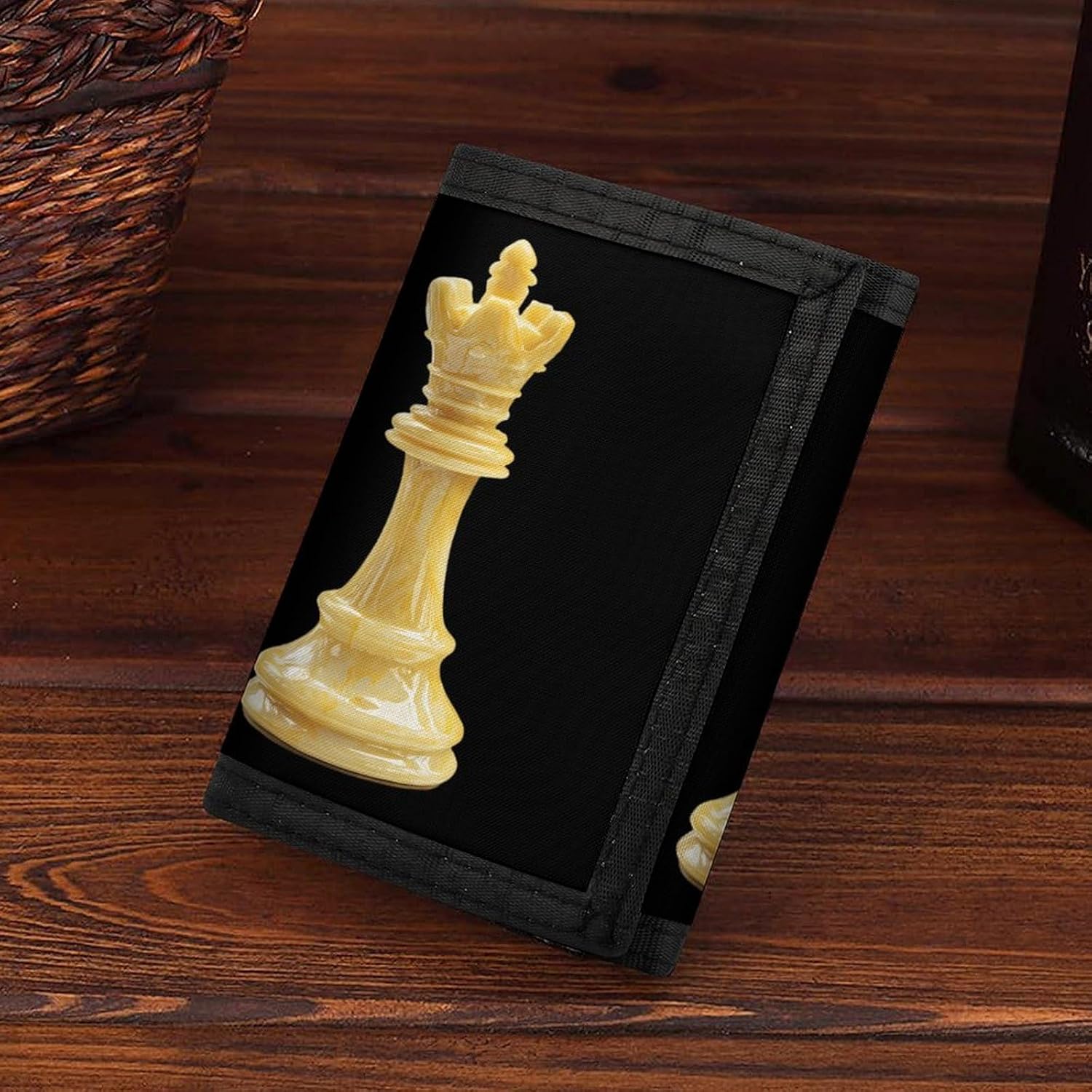 Chess Piece Queen Trifold Slim Wallet Front Pocket With Money Clip And ID Credit Card Slots For Travel Work