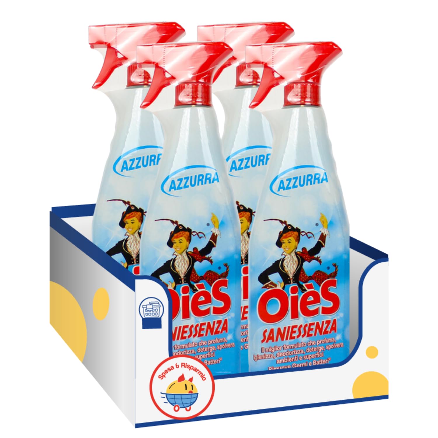 Detergente Igienizzante Profumato per Superfici – Azzurra – 750 ml – Variazioni 4/8/12 Pezzi (4)