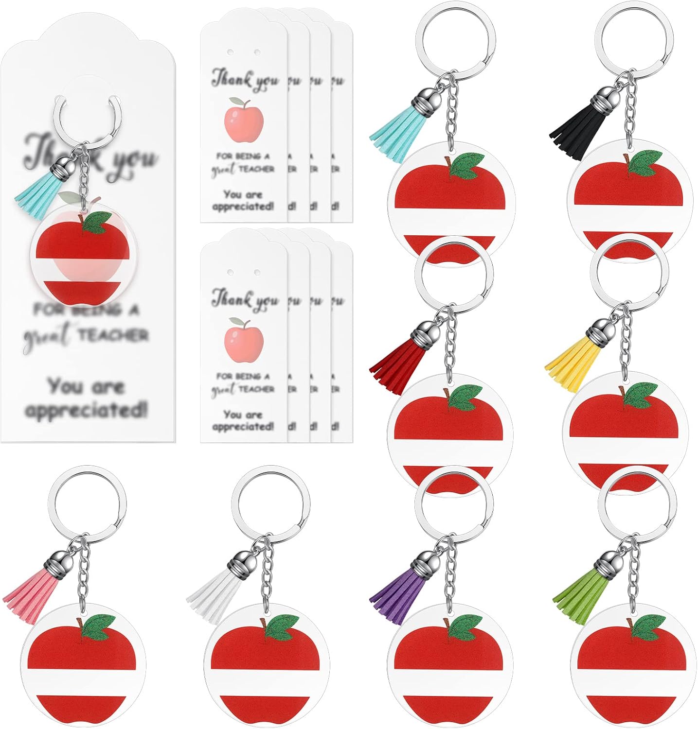 8 Set Teacher Appreciation Keychains Gifts Thank You Teacher Gifts Bulk