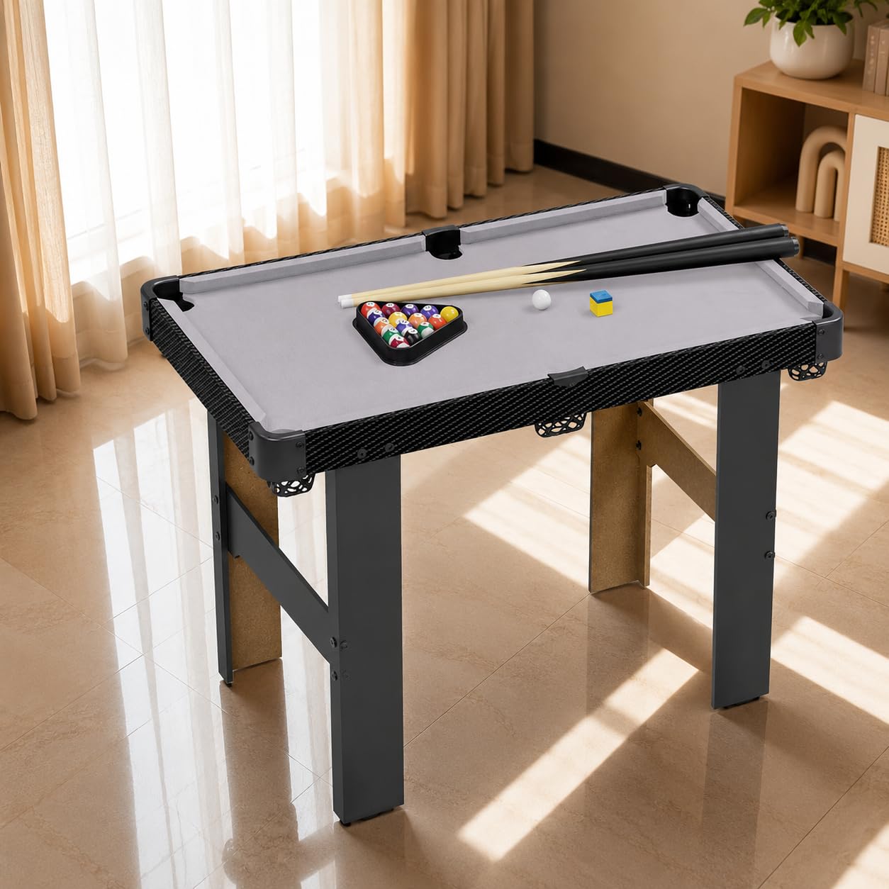 predolo Mini Table Billard Américain Pliable Bois, 83 cm, Enfants & Adultes, Accessoires Complets