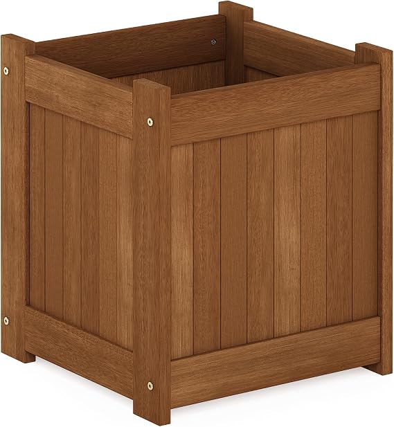 Furinno FG16450 Tioman Hardwood Flower Box, One-Pack, Natural