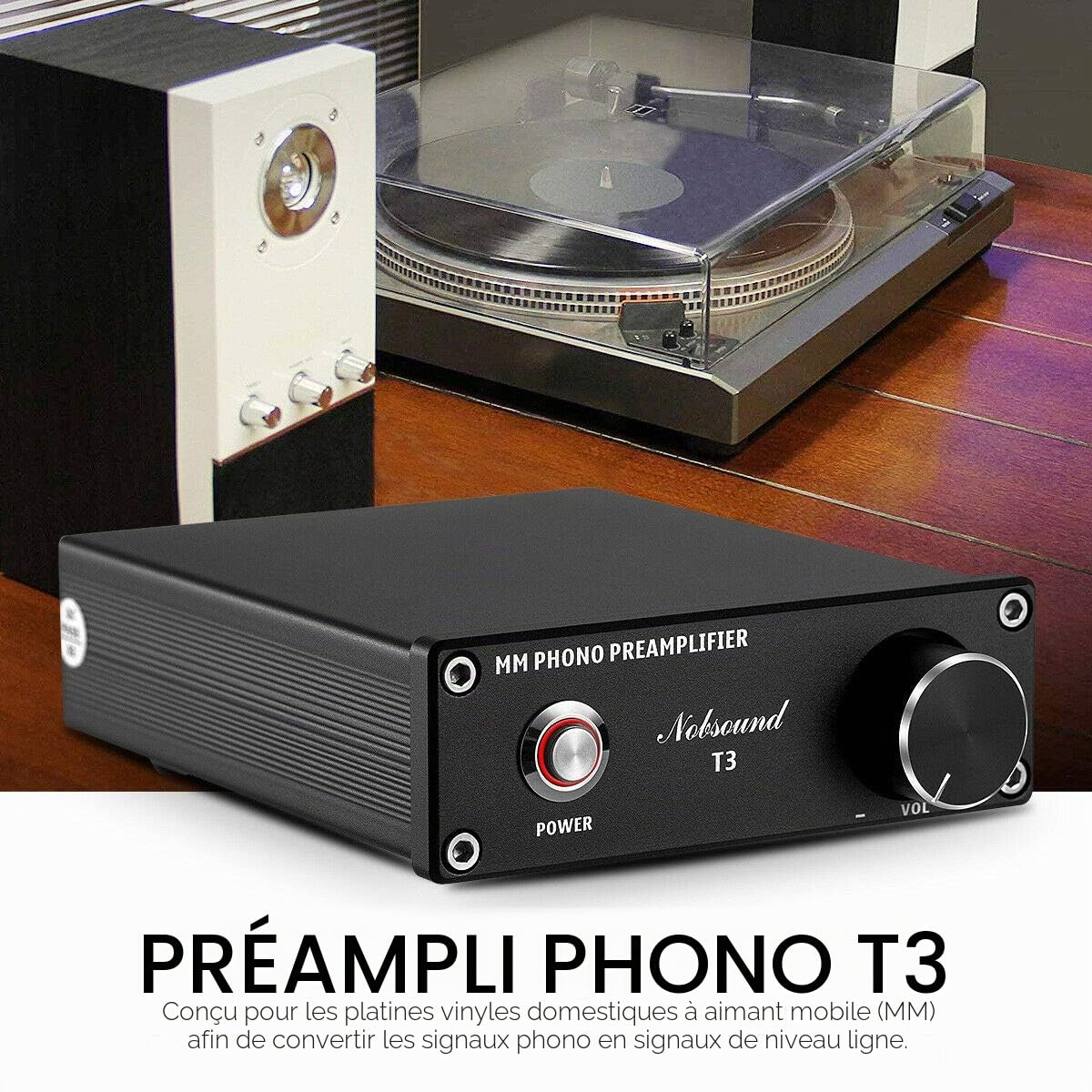 Nobsound Mini amplificateur phono HiFi MM RIAA préampli platine platine amplificateur