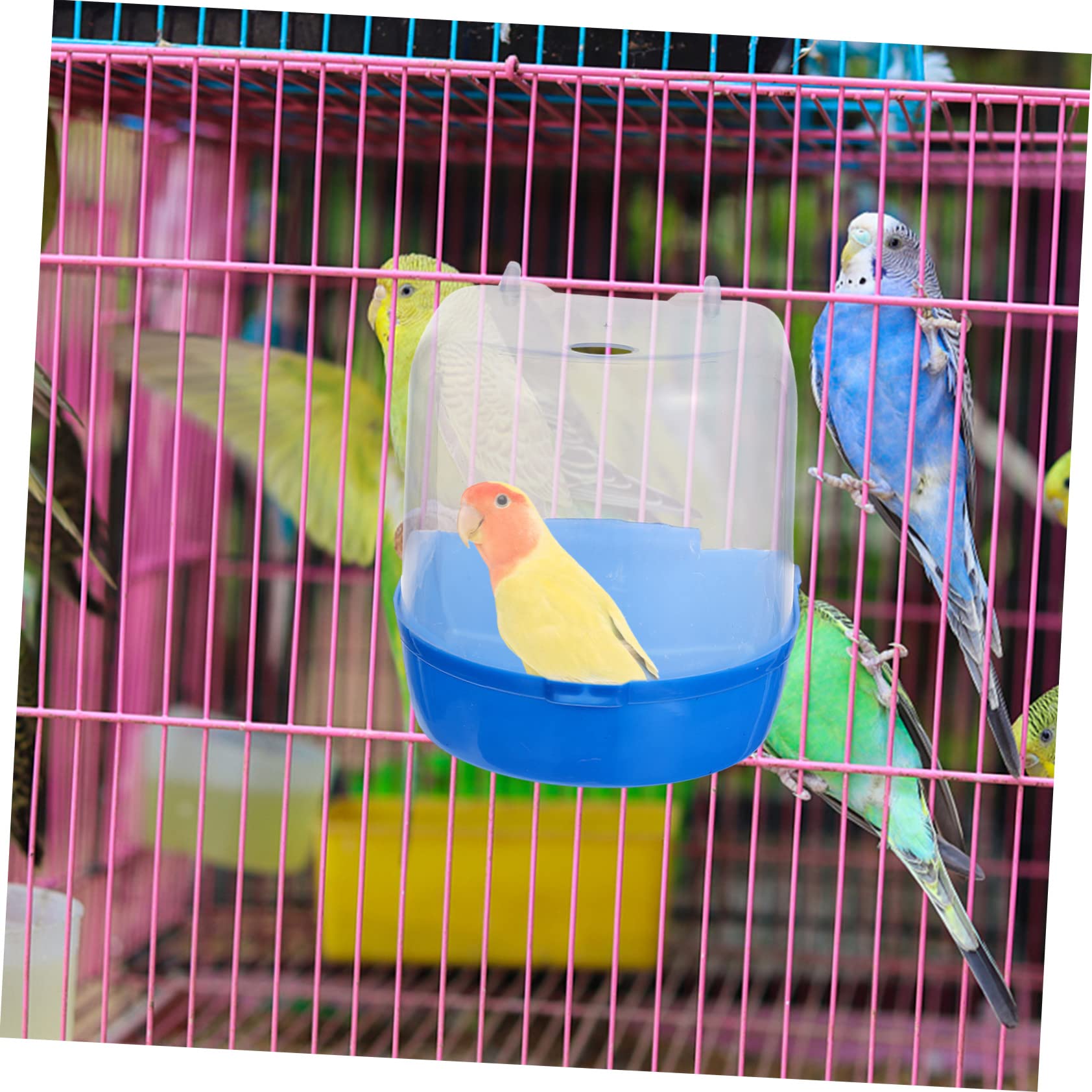 Mipcase 4pezzi Box da Bagno per Pappagalli Plastica di Vaschette Sospese per Uccelli Colorate Facili da Appendere e Divertenti per La Pulizia degli Uccelli Domestici