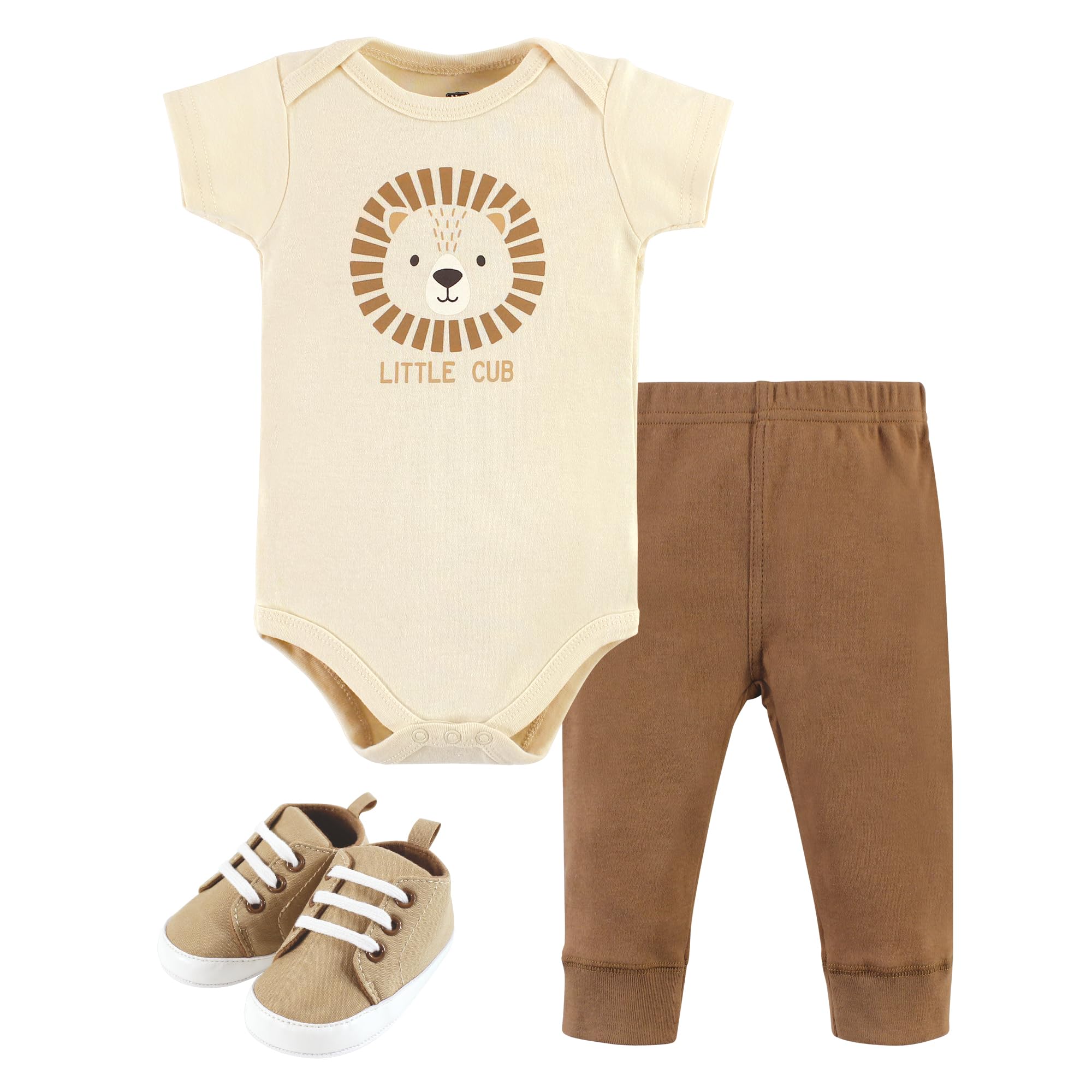 Hudson Baby Unisex Baby Cotton Bodysuit, Pant and Shoe Set