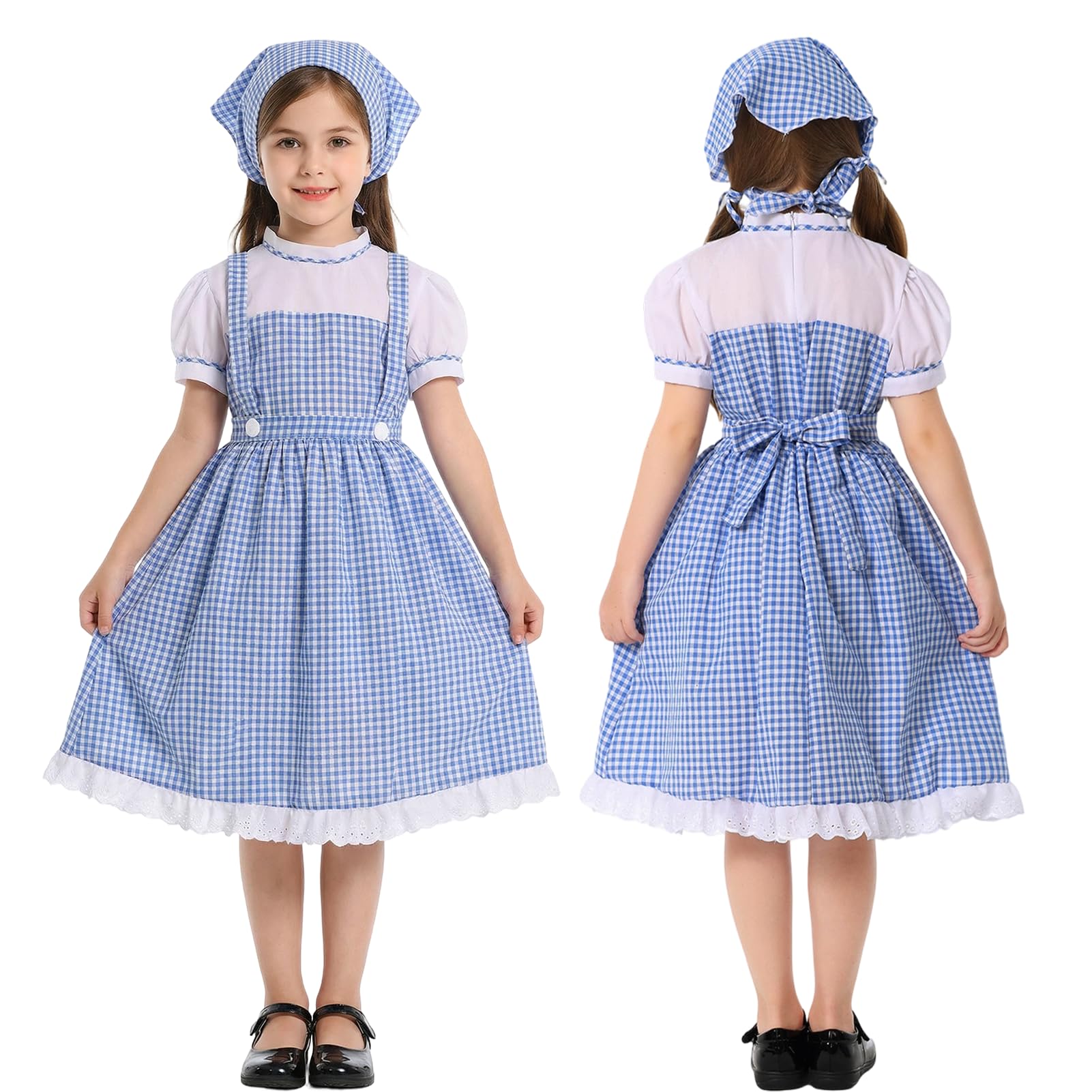 Forfamy Wizard of Oz Dorothy Costume Dorothy Costume School Book Week for World Book Day Fancy Dress (XL)