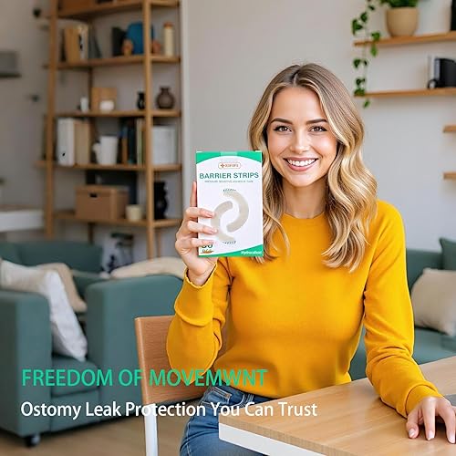 Miniatura 5 de 30 tiras elásticas de barrera para la ostomía, suministros para la piel de ostomía, adhesivo a prueba de fugas de grado médico, cinta hidrocoloide