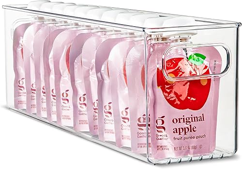 Miniatura 38 de Paquete de 4 contenedores de plástico transparentes con asas para organizar cocina, despensa, refrigerador, congelador, despensa, armario, baño. 14