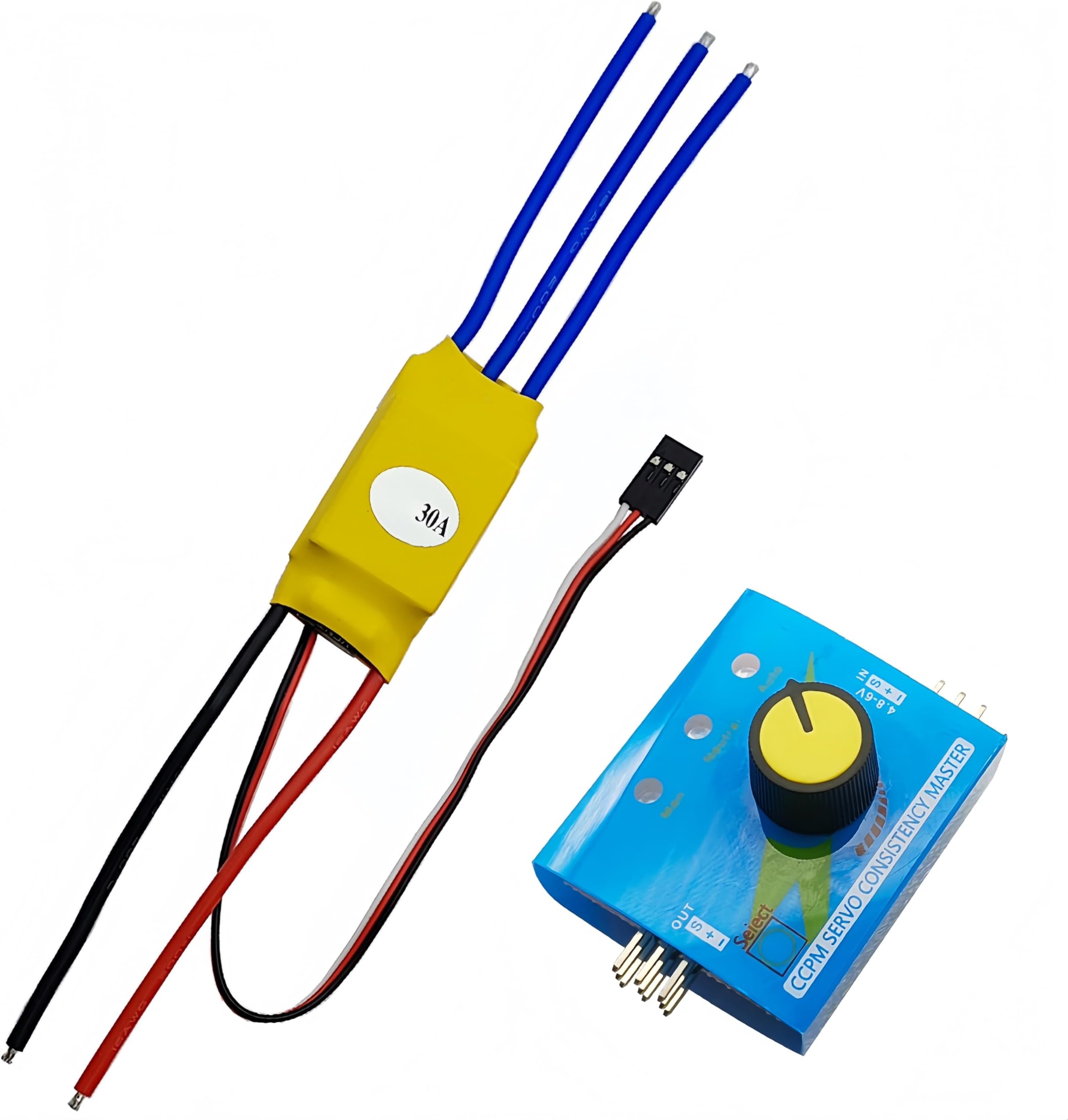 30A Brushless Motor Electronic Speed Controller + 3CH Digital Multi Servo Tester RC Speed Controller Checker ESC Consistency CCPM Master for RC Plane Helicopter