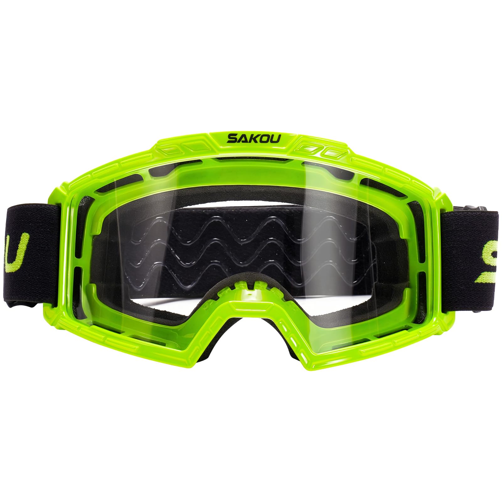 SAKOU Kinder Motorrad Motocross Cross Brille–Beschlagfrei, Stoßfest und mit 100% UV400-Schutz für Jungen und Mädchen im Alter von 3 bis 12 Jahre, ideal für Offroad, ATV und Dirtbike Einsätze
