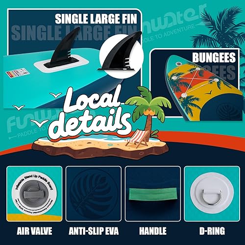 Miniatura 39 de FunWater Stand Up Paddle Board Ultra-Light Inflatable Paddleboard with SUP Accessories for Adults & Youth of All Skill Levels