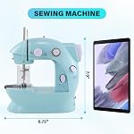 Machine à coudre pour débutants avec table d'extension et pédale de pied et 42Pcs Kit de couture Finger Guard & lampe Mini petit PortableSewingMachines 2-Thread 2-Speed 2-Switches (Bleu)