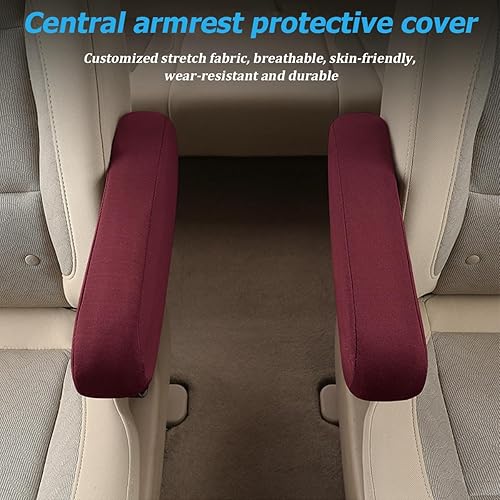 Miniatura 19 de AUCELI 2 fundas para reposabrazos de asiento delantero de automóvil, protectores de tela para reposabrazos de tela, repuesto directo para tapa