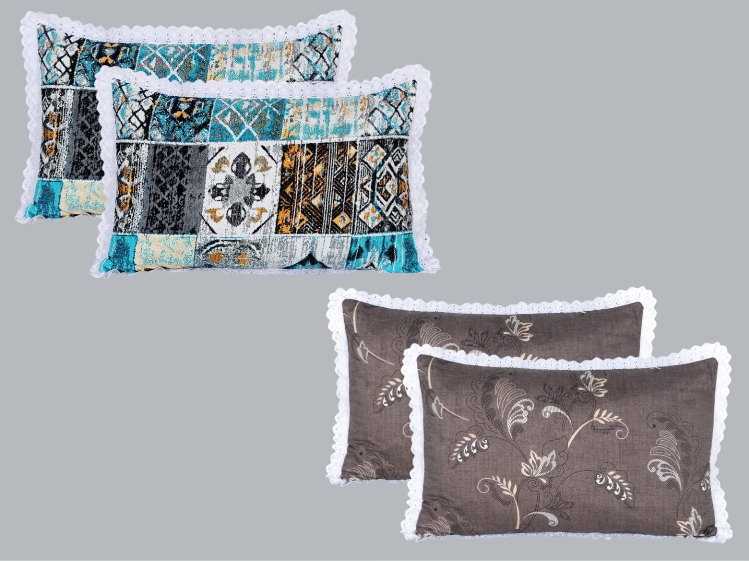RD TREND Pillow Covers - Floral Cotton Set of 2 -24 RD TREND Pillow Covers - Floral Cotton Set of 2 -24