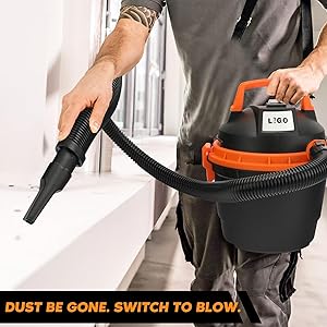 LIGO Shop Vacuum Wet and Dry, Mini Shop Vac with Accessories, 2.11 Gallon, 2HP, Handheld Vacuum for Garage, Home and Pet