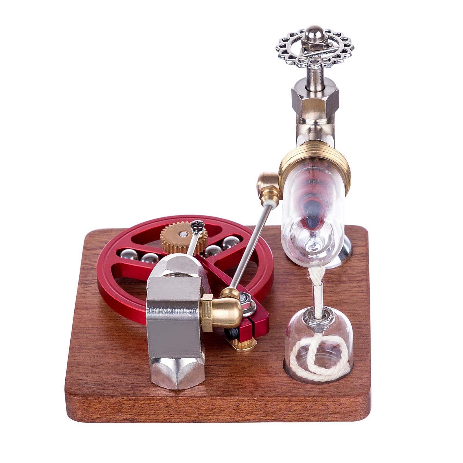 CreativeBlocker Stirlingmotor Model Erwachsen| ENJOMOR Metall Stirlingmotor Der mit Alkohollampen Läufts, Dampfmaschinen einstellbarer Geschwindigkeit, Experimentierkasten Wissenschaft Geschenk