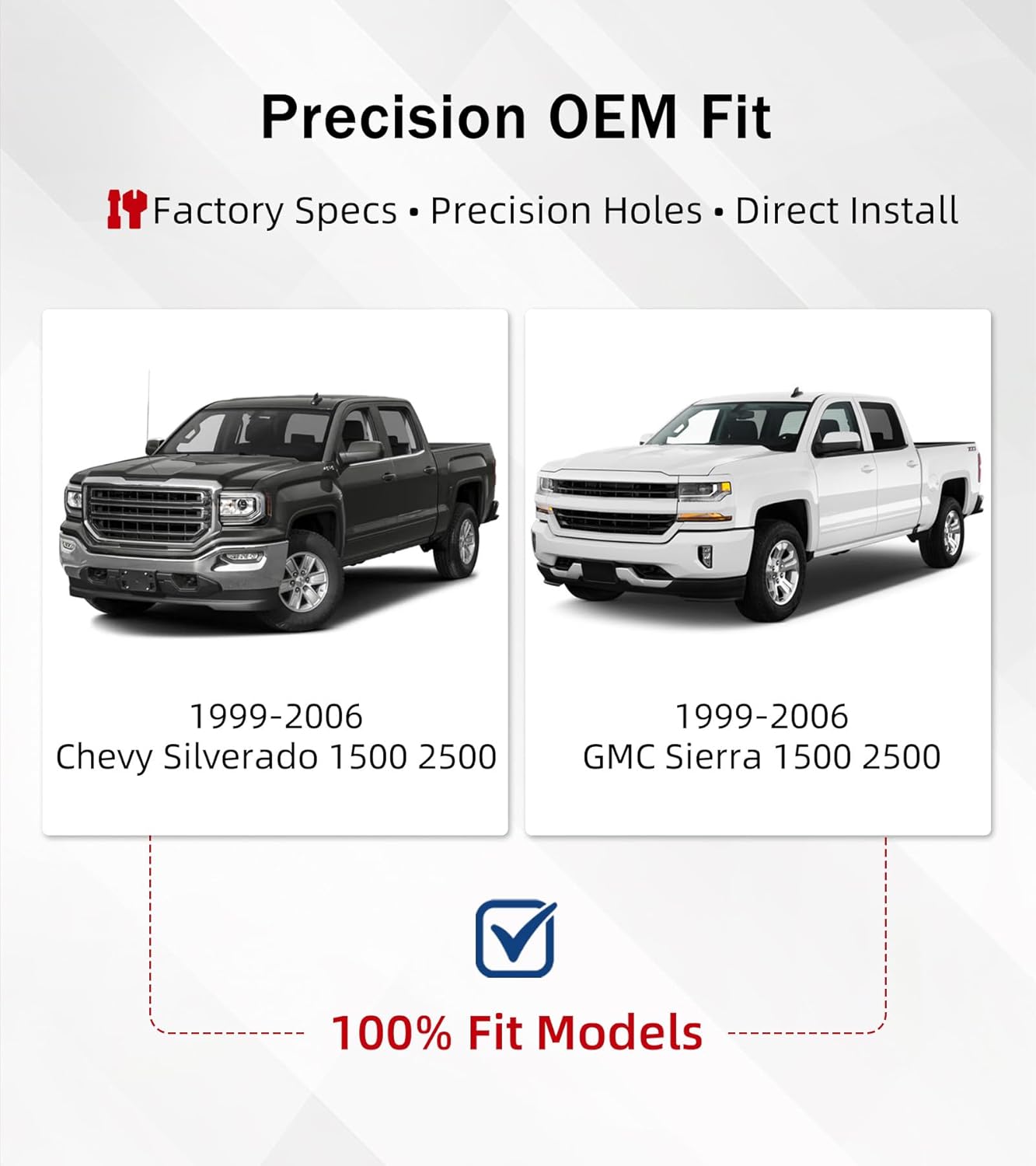ELITEWILL Rear Fuel Tank Support Crossmember and Rear Upper Shock Mount Crossmember Fit for 1999-2006 Chevy Silverado /GMC Sierra 1500, 2500
