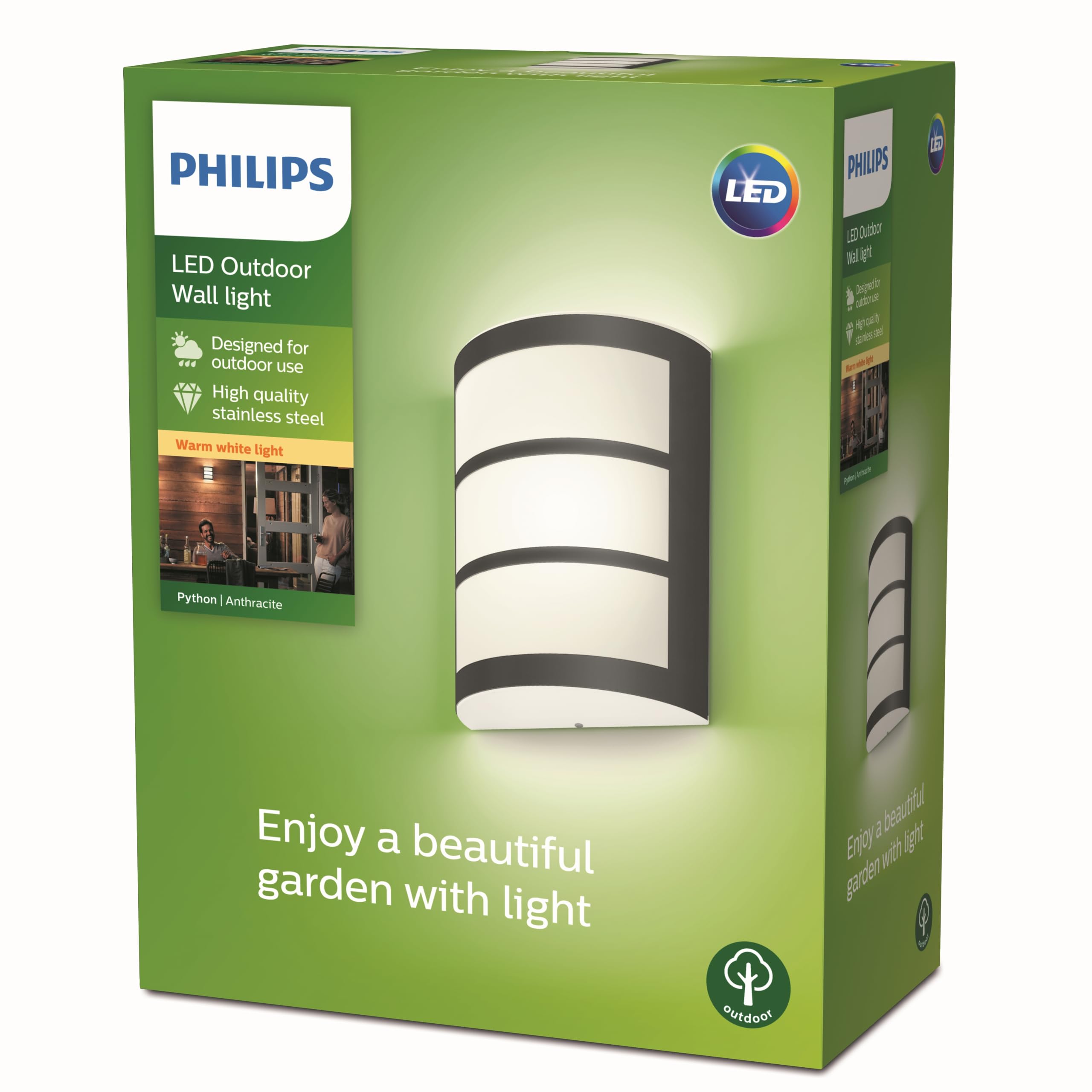 B&Q -  Led Python Outdoor Wall Light Anthracite