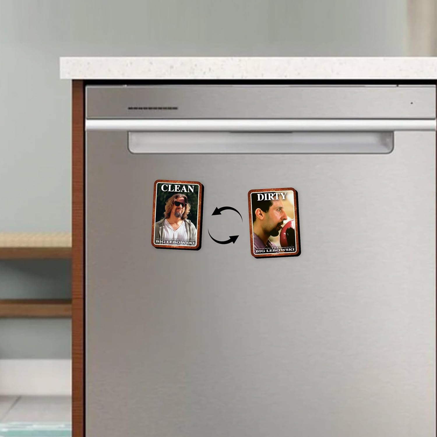 GAMAGO Big Lebowski Dishwasher Magnet - Double Sided Clean Dirty Magnet Sign Indicator - Officially Licensed Merchandise & Collectibles