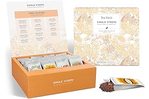 Tea Forte Assorted Loose Herbal Leaf Single Steeps Tea Chest Gift Box, Variety Pack