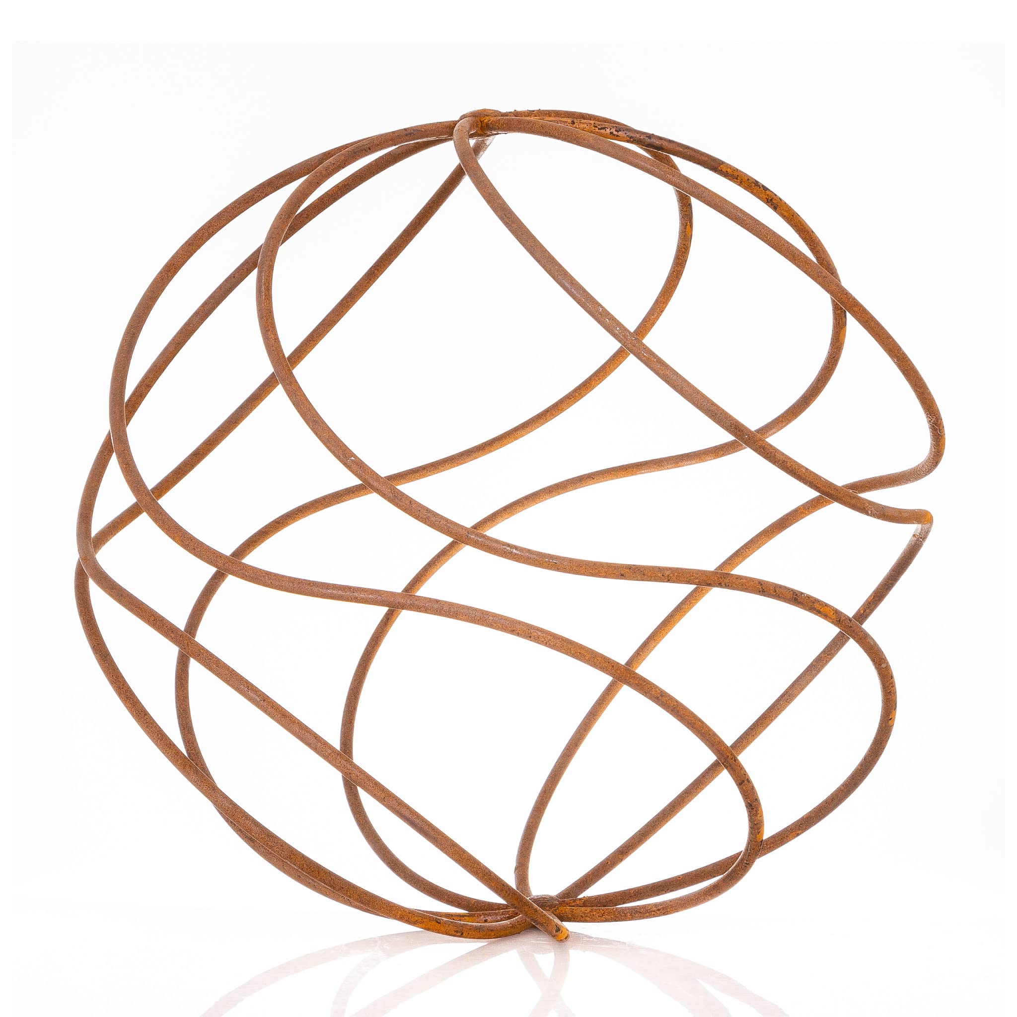Small Metal Rustic Sphere Spiral Garden Ball Ornament Steel Sculpture