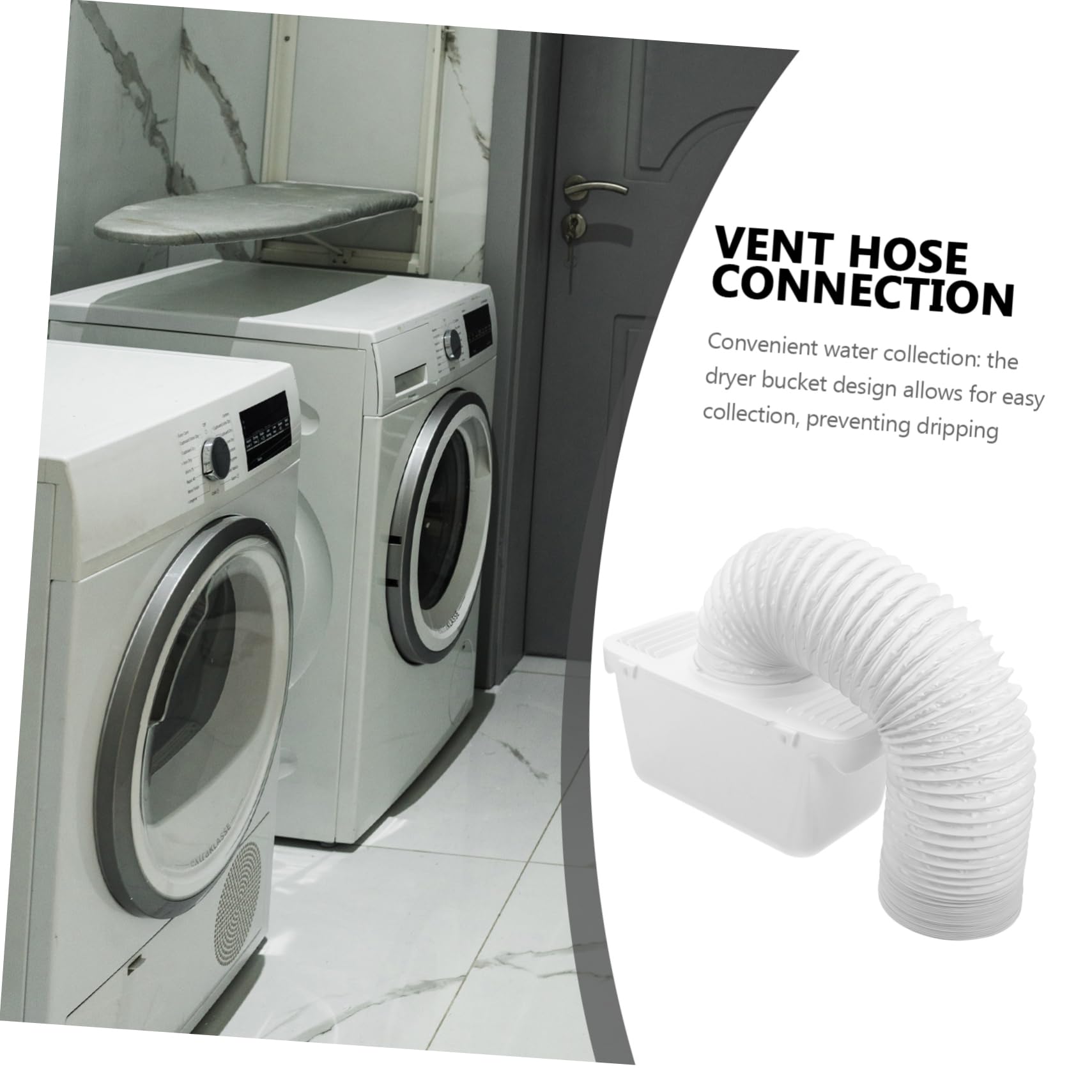TEHAUX Kit de Conector de Ventilación Accesorio de Plástico Blanco para Secadora de Ropa y Filtro Recolección de Pelusas para Secadoras de Cilindro
