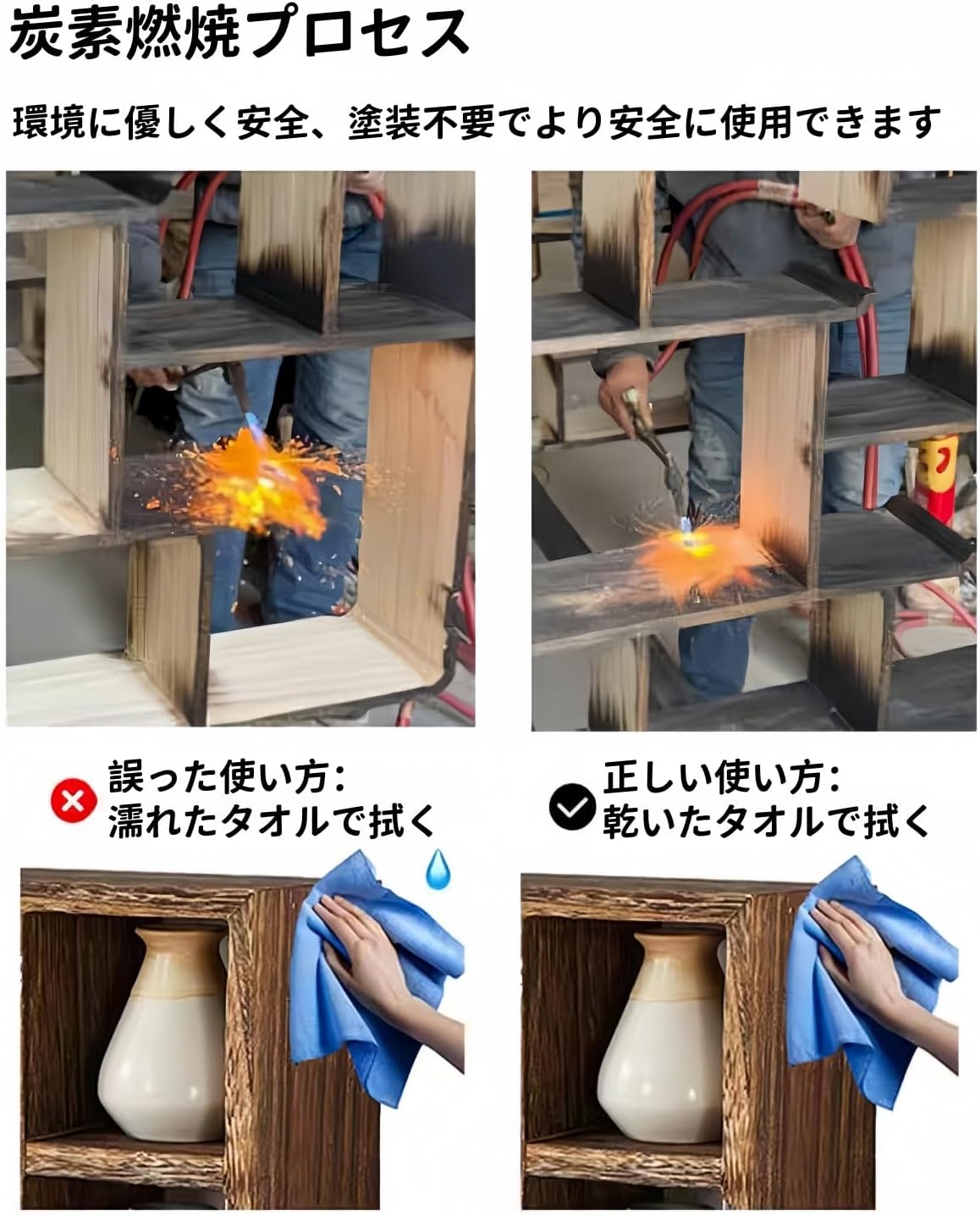 Poecuoa 壁掛け Wifi ルーター 収納 ボックス 無垢材 配線隠し