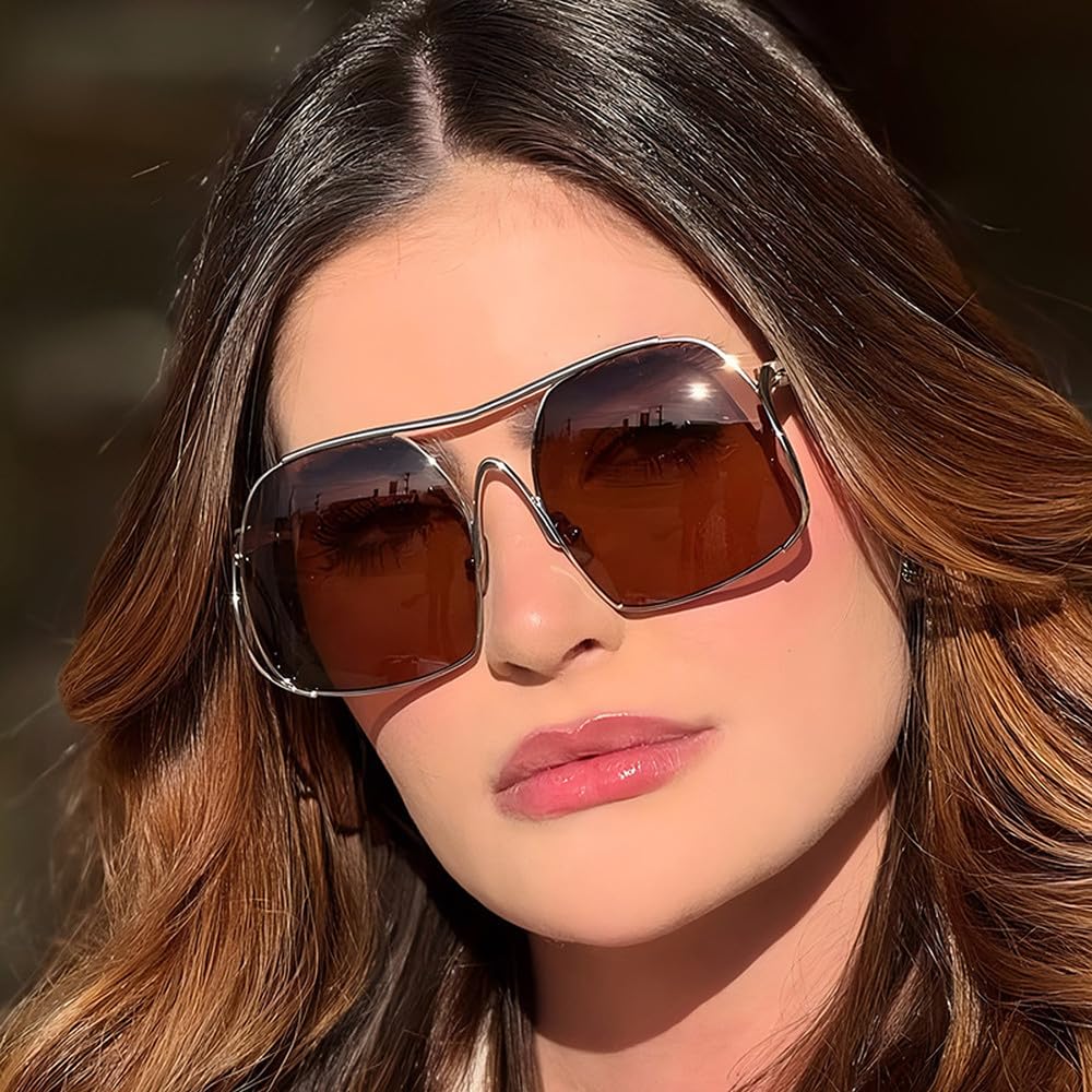 Modne, owalne okulary przeciwsłoneczne damskie z oprawką w stylu „Grad
