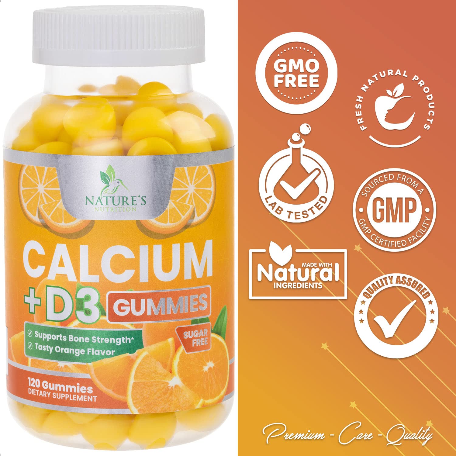 Buy Sugar Free Calcium Gummies with Vitamin D3 Premium Calcium