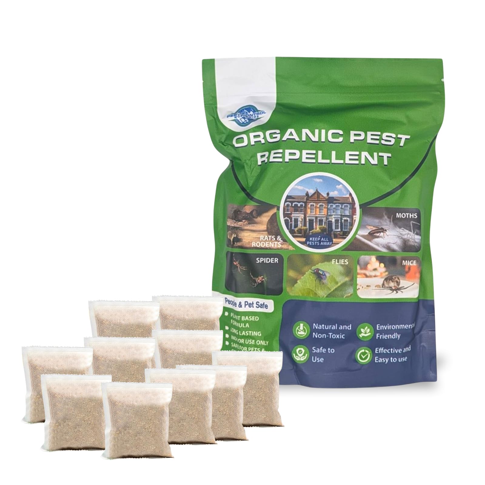 Super Strength Peppermint Oil, Natural Rat Repellent for Home, Garage & Shed, Humane Rodent Deterrent, Eco-Friendly Sachets (Pack of 10)