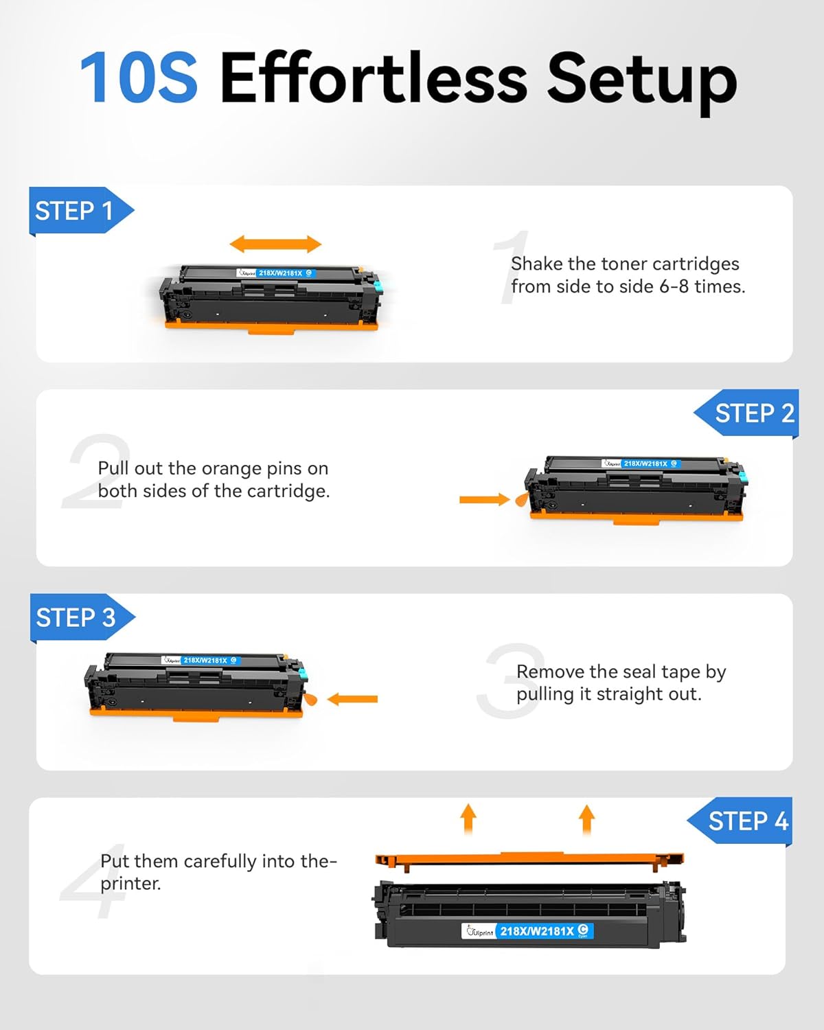 218X Toner Cartridges 4 Pack - Works with HP Color LaserJet Pro MFP 3301sdw 3201dw 3301fdw, Replacement for HP 218X 218A Toner cartridges for Color LaserJet Pro MFP 3301cdw Printer Ink W2180X W2180A