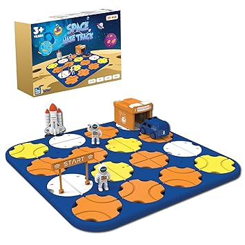 Ralleyz Space-Themed Maze Trackset for Kids Age 3 and Up Toy Set with Colorful Tracks Rolling Balls Interactive STEM Puzzle Activity Game Indoor Play Set for Boys and Girls