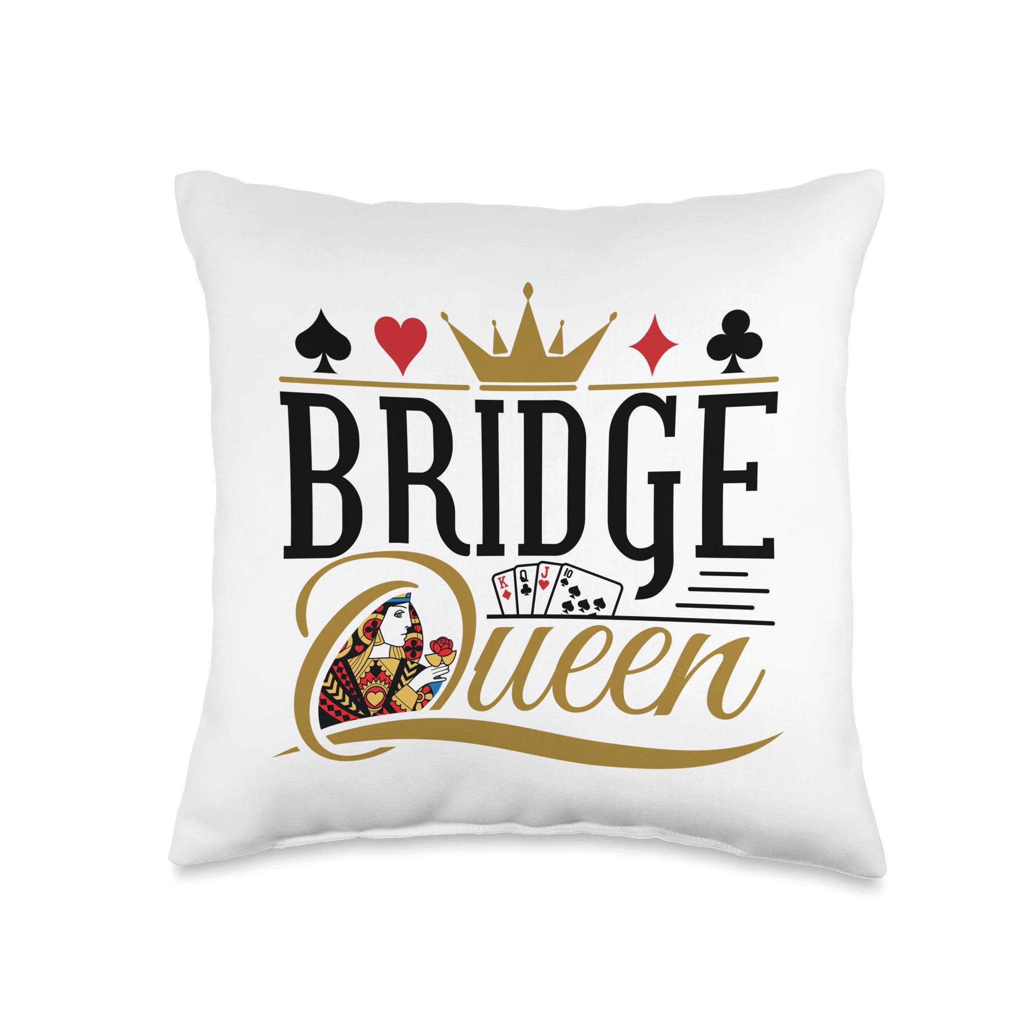 Bridge Queen Card Game Bridge Partner Player Women Throw Pillow