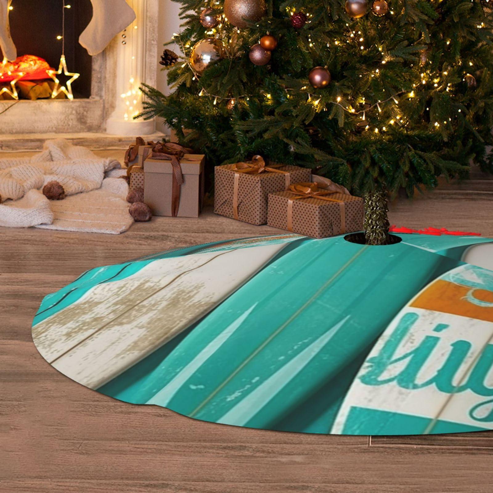 Jupe de sapin de Noël en peluche lavable pour retenir les aiguilles et protéger le sol