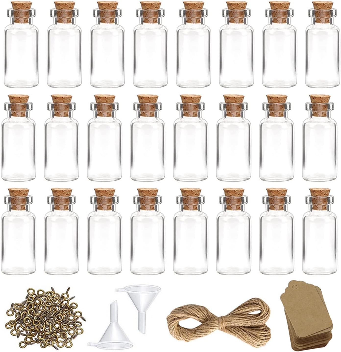 Sponsored Ad – Mini Glass Bottles 40 Pack Mini Wish Bottles with Cork 10ml Small Glass Vials Container +50 Eye Screws+ 2 Funnels+ 50 kraft paper labels+ Twine for DIY Party Wedding Favours Home Decoration